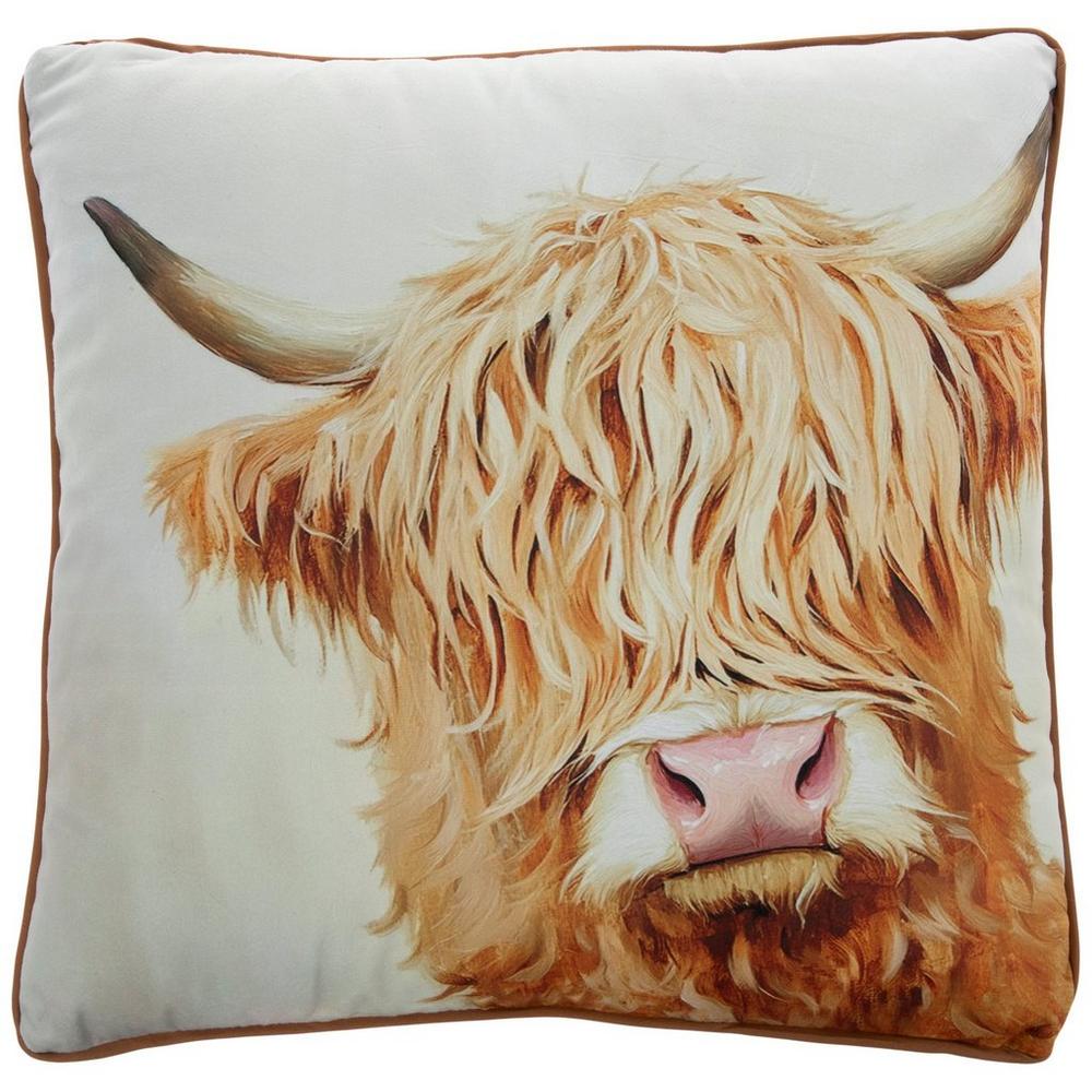 Hanson Highland Cow Cushion in Terracotta 43 x 43cm