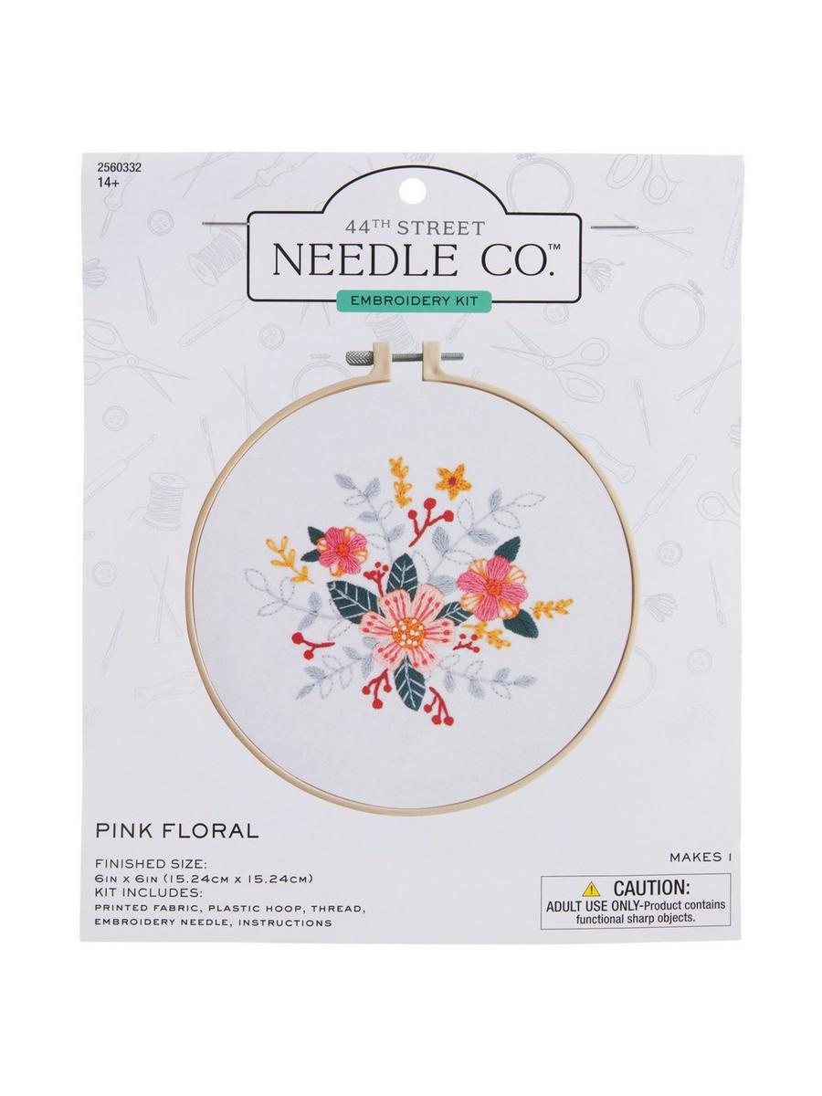 Pink Floral Embroidery Kit | Hobby Lobby | 2560332