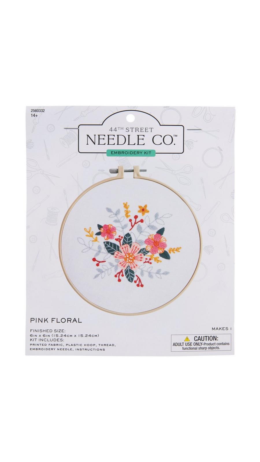 Pink Floral Embroidery Kit | Hobby Lobby | 2560332