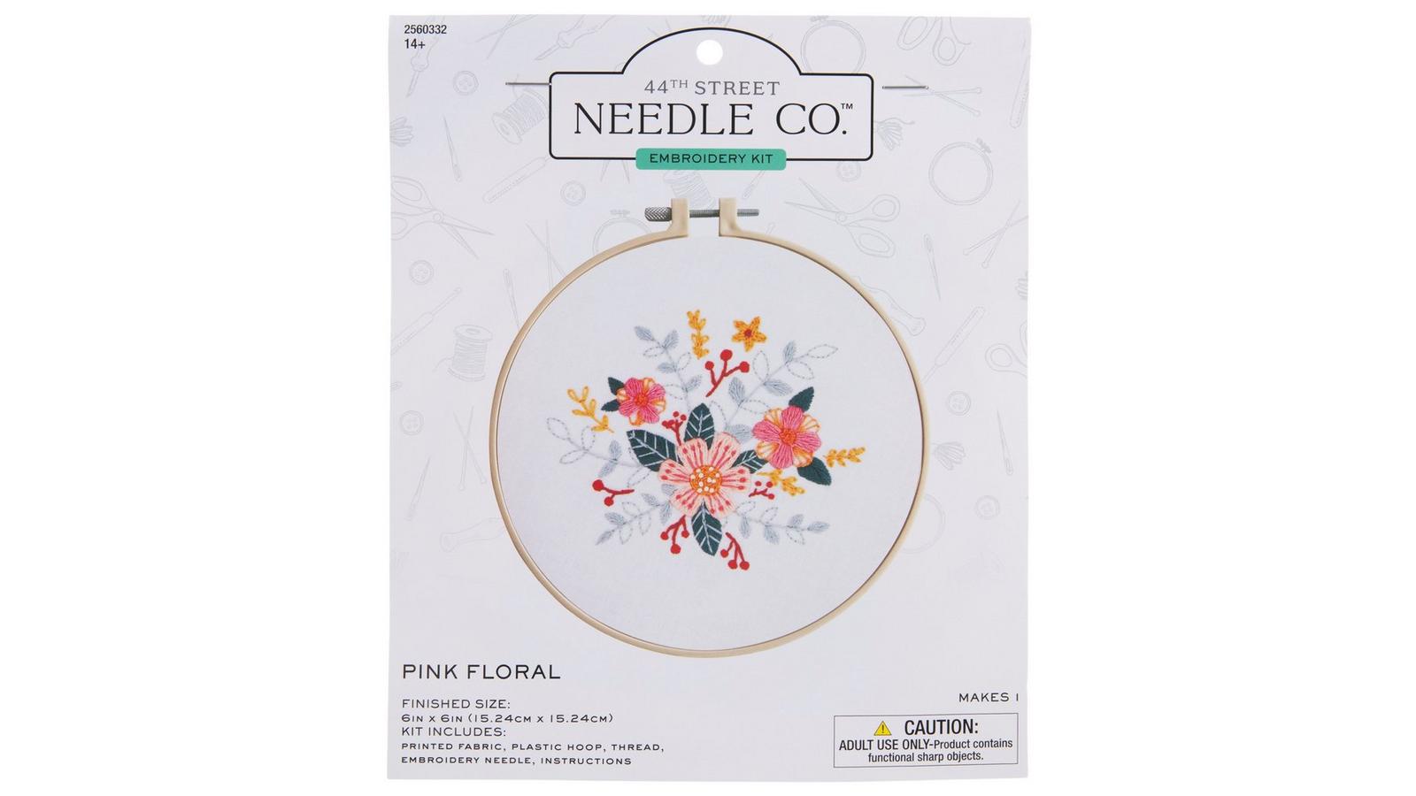 Pink Floral Embroidery Kit | Hobby Lobby | 2560332
