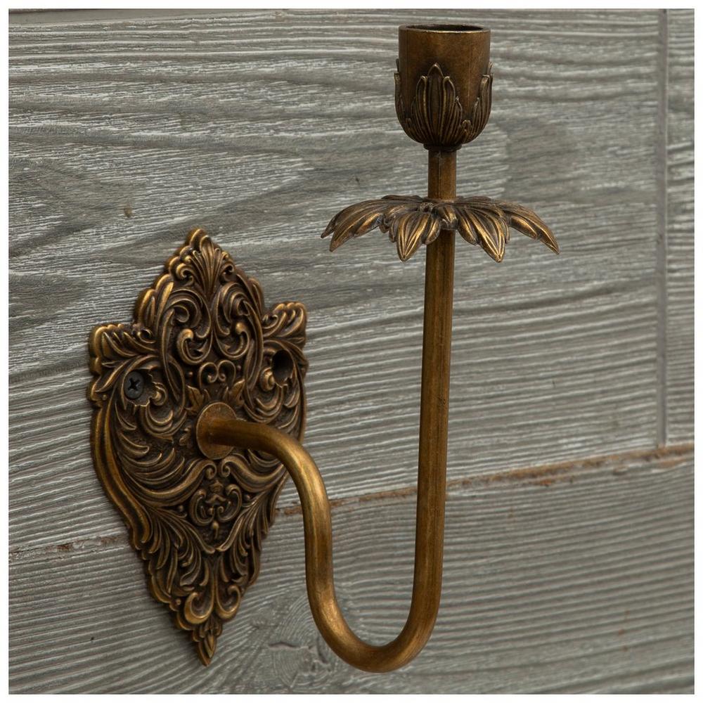 Antique Brass Scroll Wall Sconce