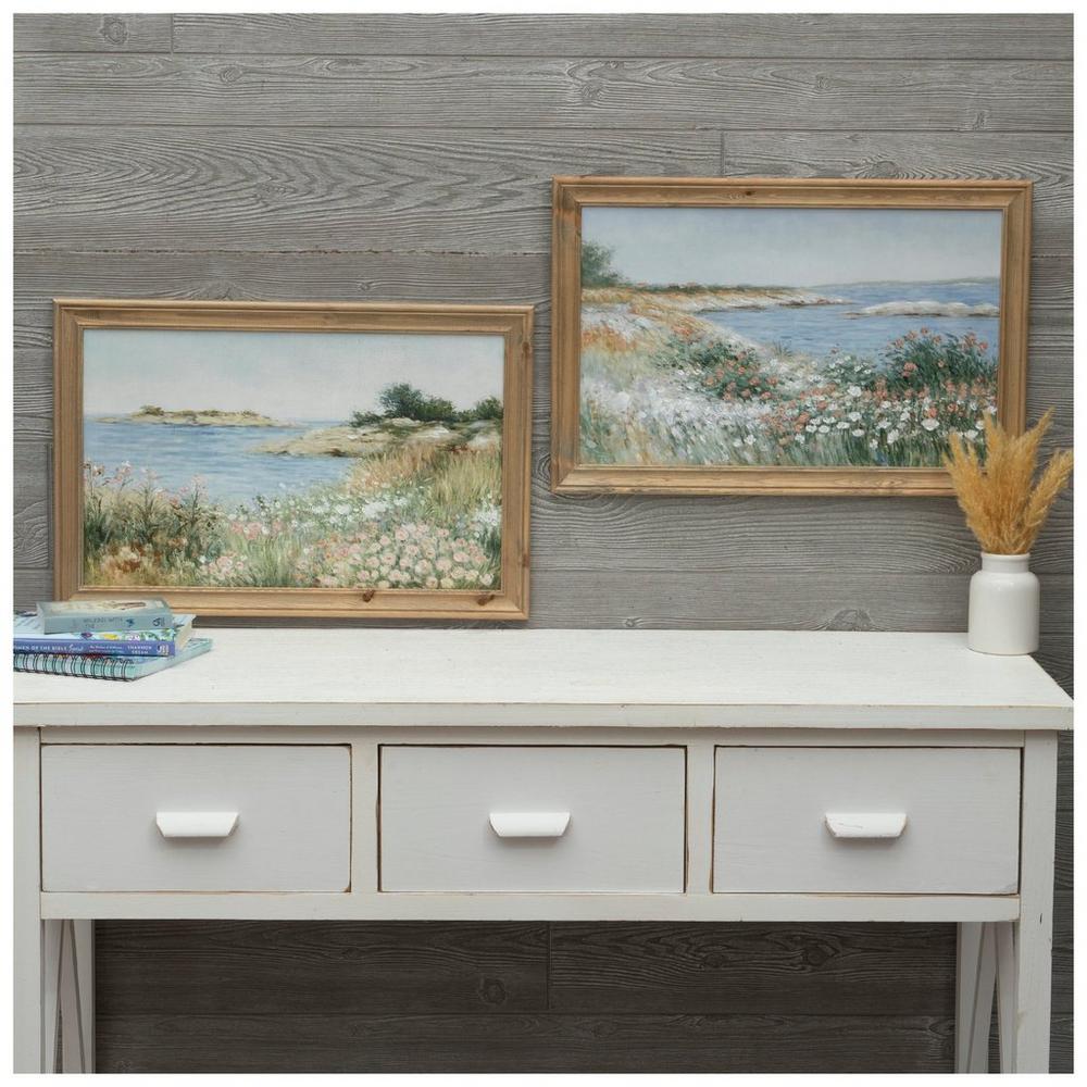 Flowers By The Sea Wood Wall Decor Set