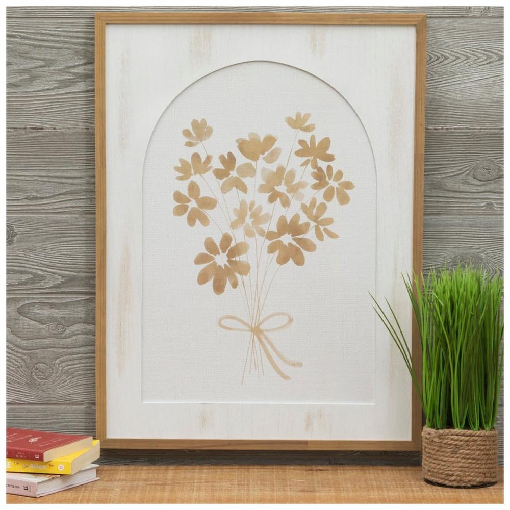 Neutral Florals Wood Wall Decor