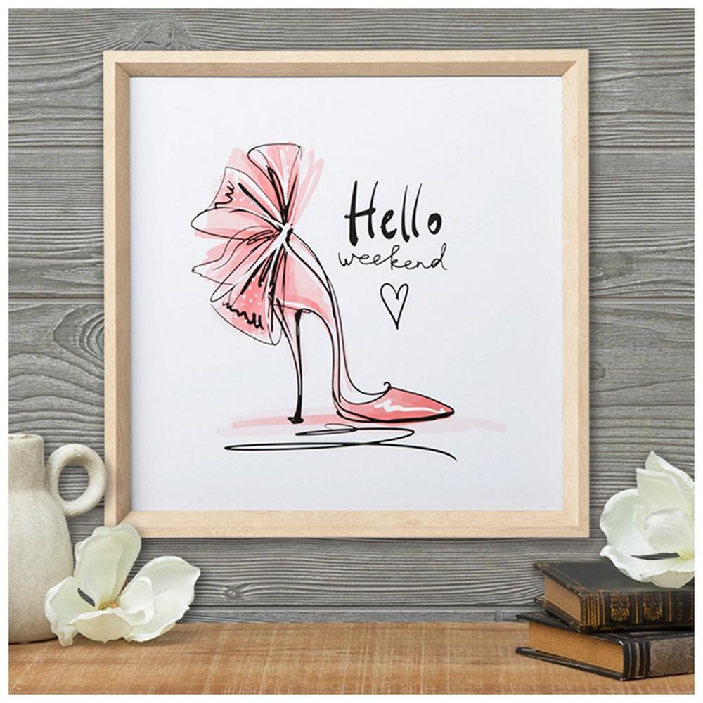 Hello Weekend Pink Heels Framed Wall Decor | Hobby Lobby | 2565489