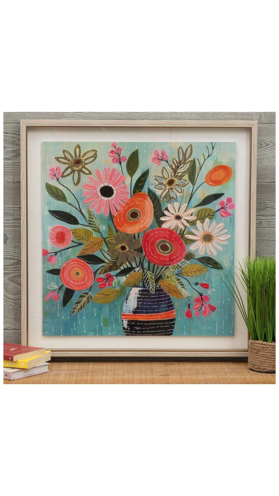 floral art✼•• Harmonious Flowers Framed Wall Decor | Hobby Lobby | 2566446