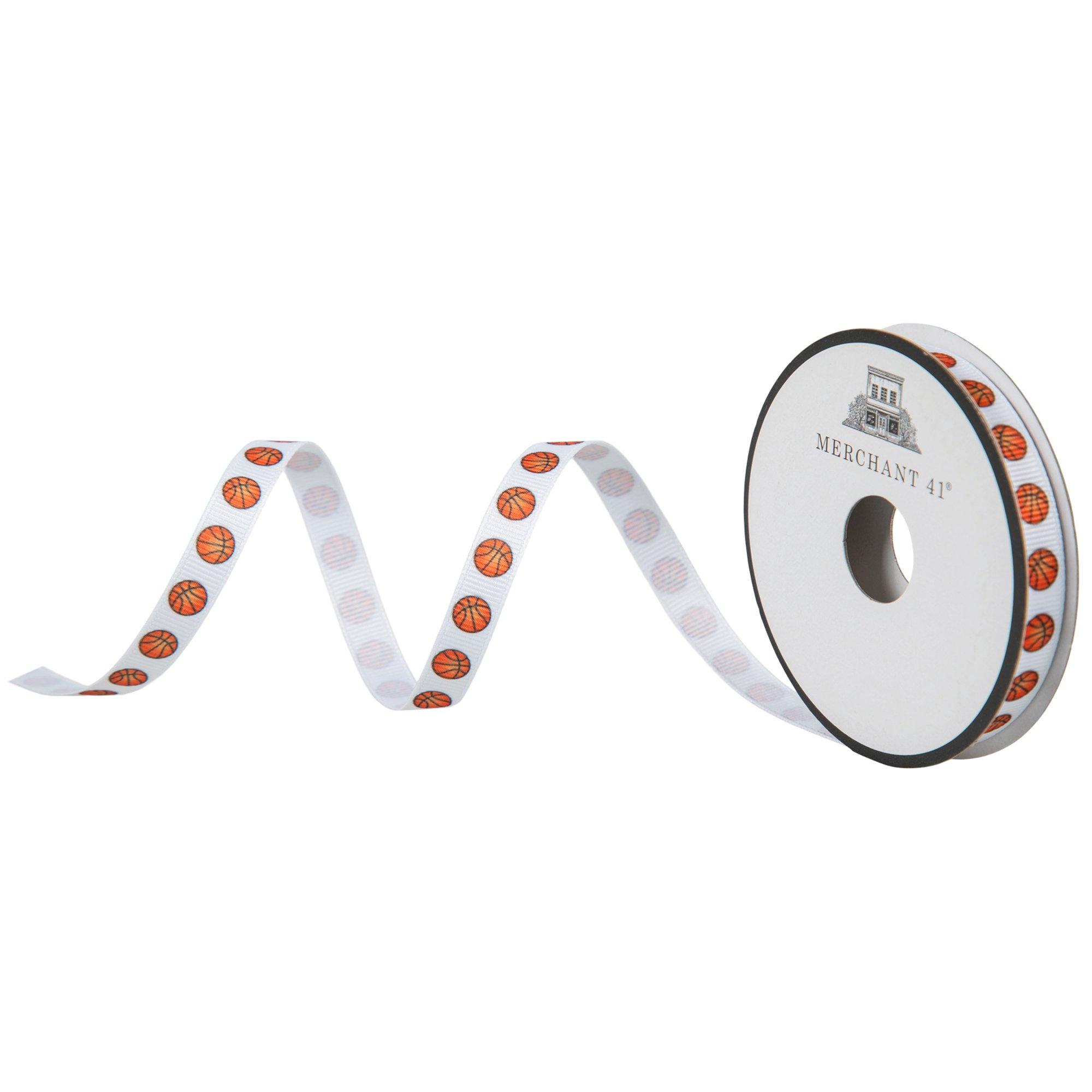 Basketball Grosgrain Ribbon - 3/8