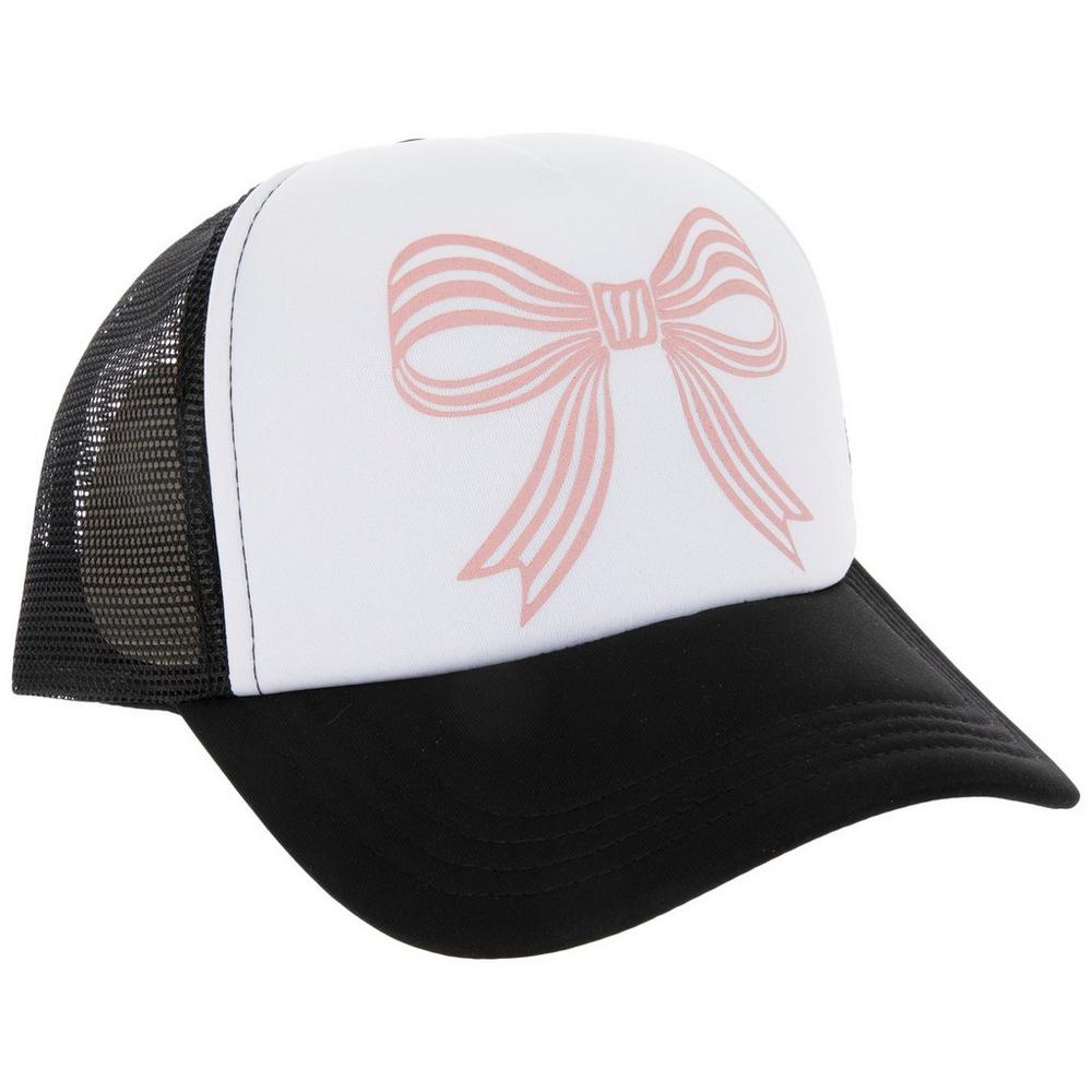 Black Hat w/ Embroidered Pink Bow (Adjustable) NWT! Pink Embroidered Bow Trucker Hat | Hobby Lobby | 2571693 main image 2