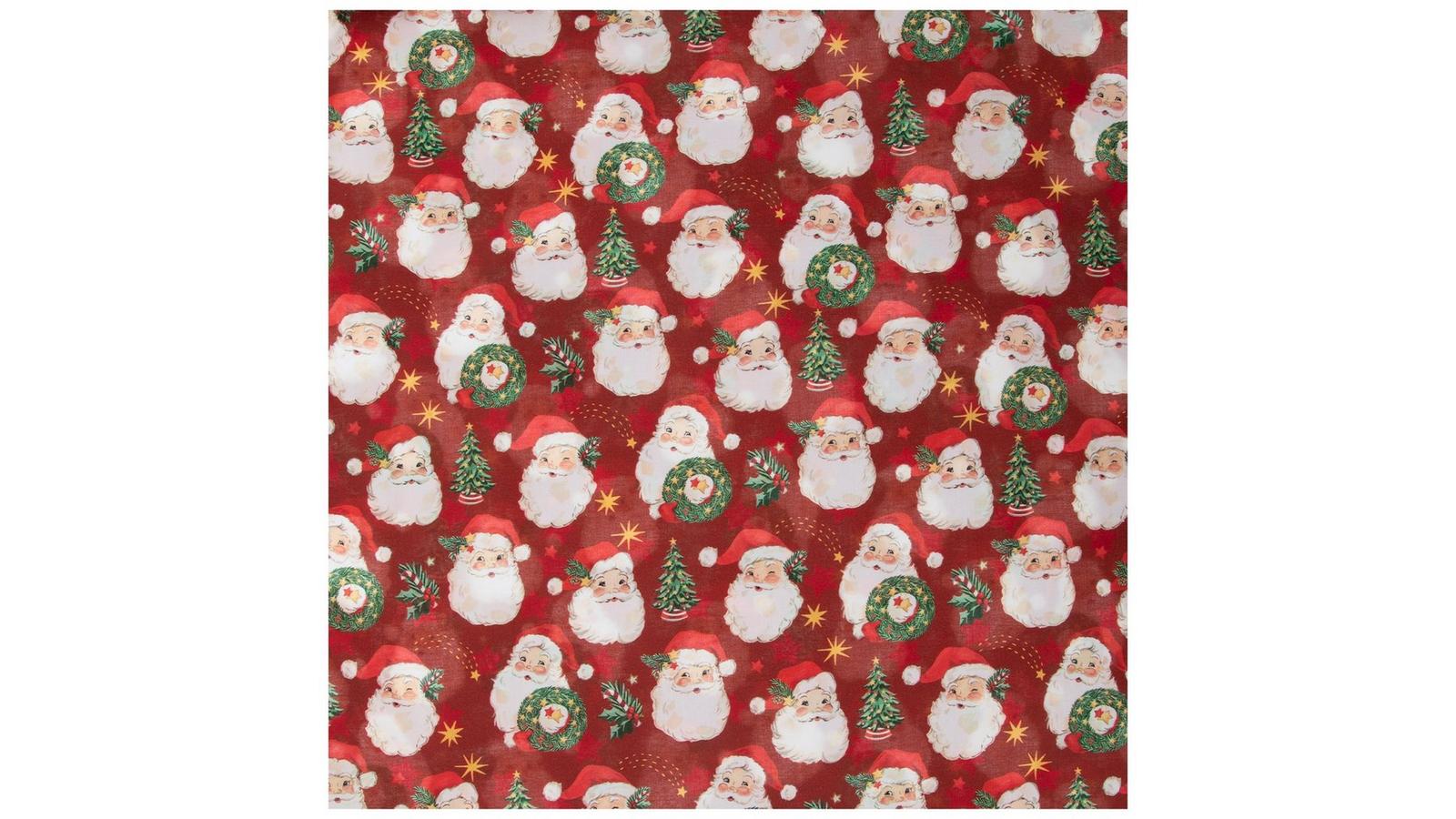 Tissu Coton 100% Père Noël Ho Ho Ho - 50x80 Cm, Oeko-Tex, Pour Déco Noël