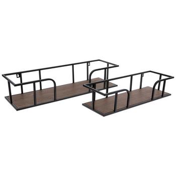 Black Metal Wall Shelf Set