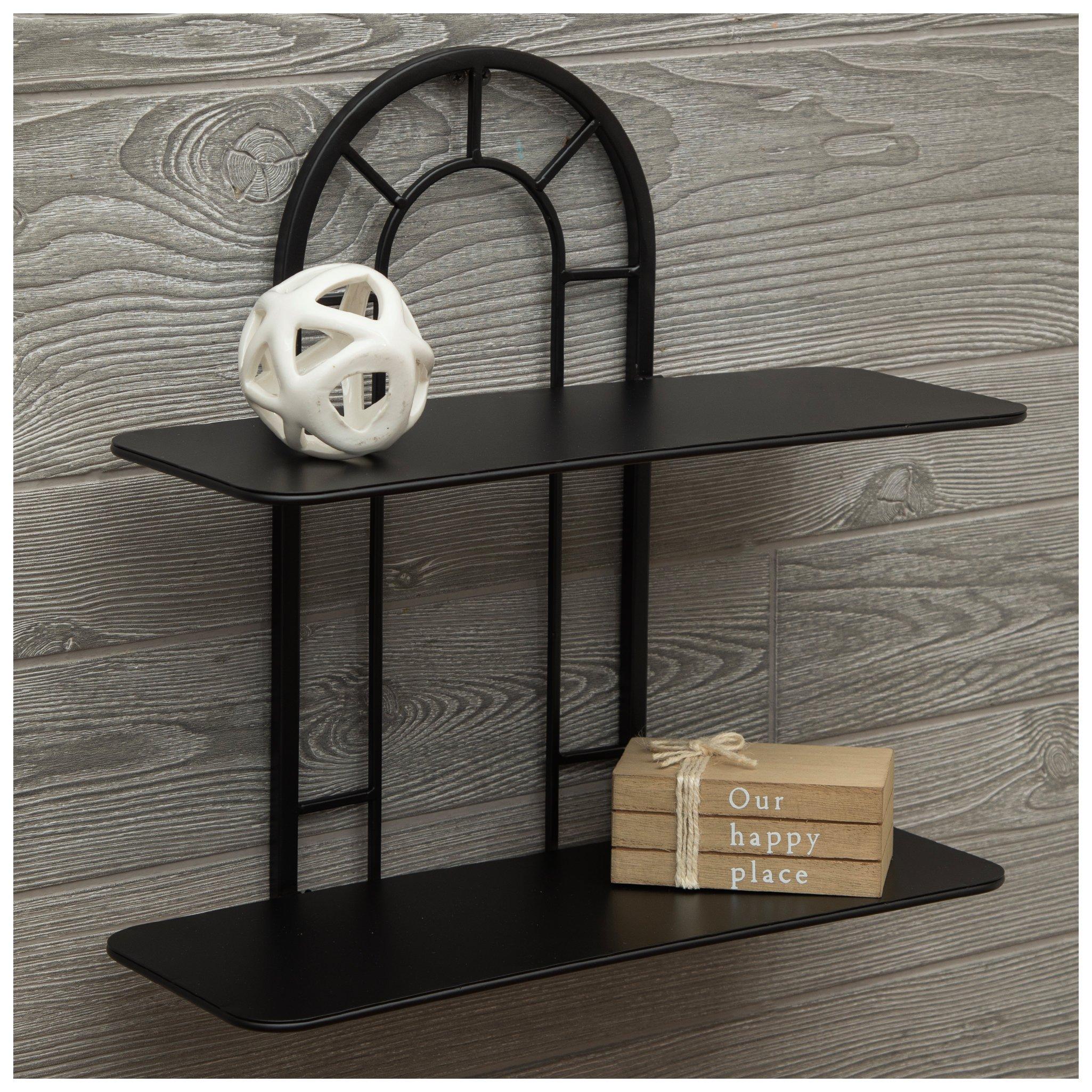 Black Two-Tiered Metal Wall Shelf | Hobby Lobby | 2572543