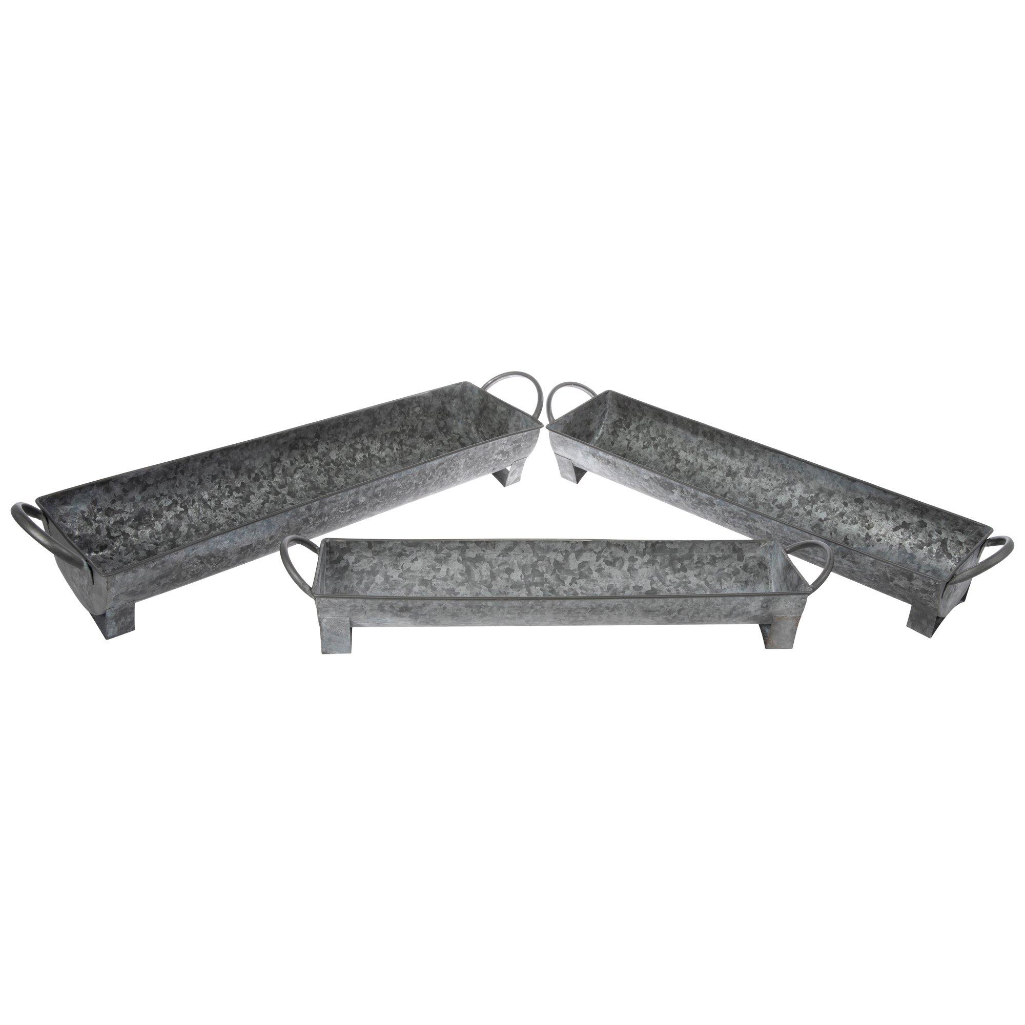 Galvanized Metal Trough Set view 1