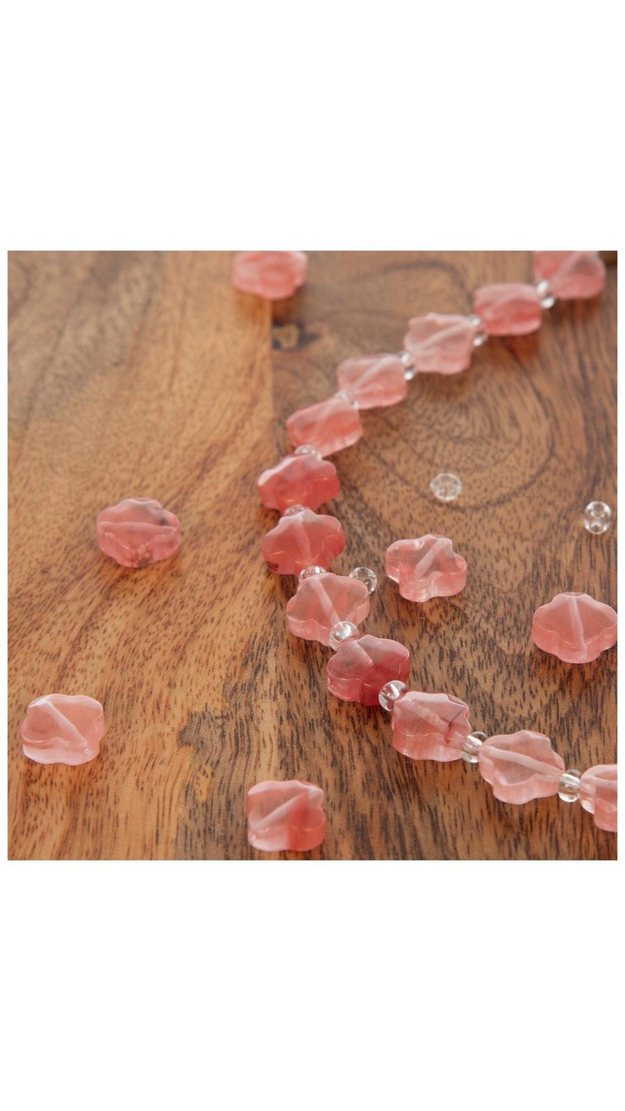 Cherry Quartz Clover & Glass Bead Strand | Hobby Lobby | 2577047