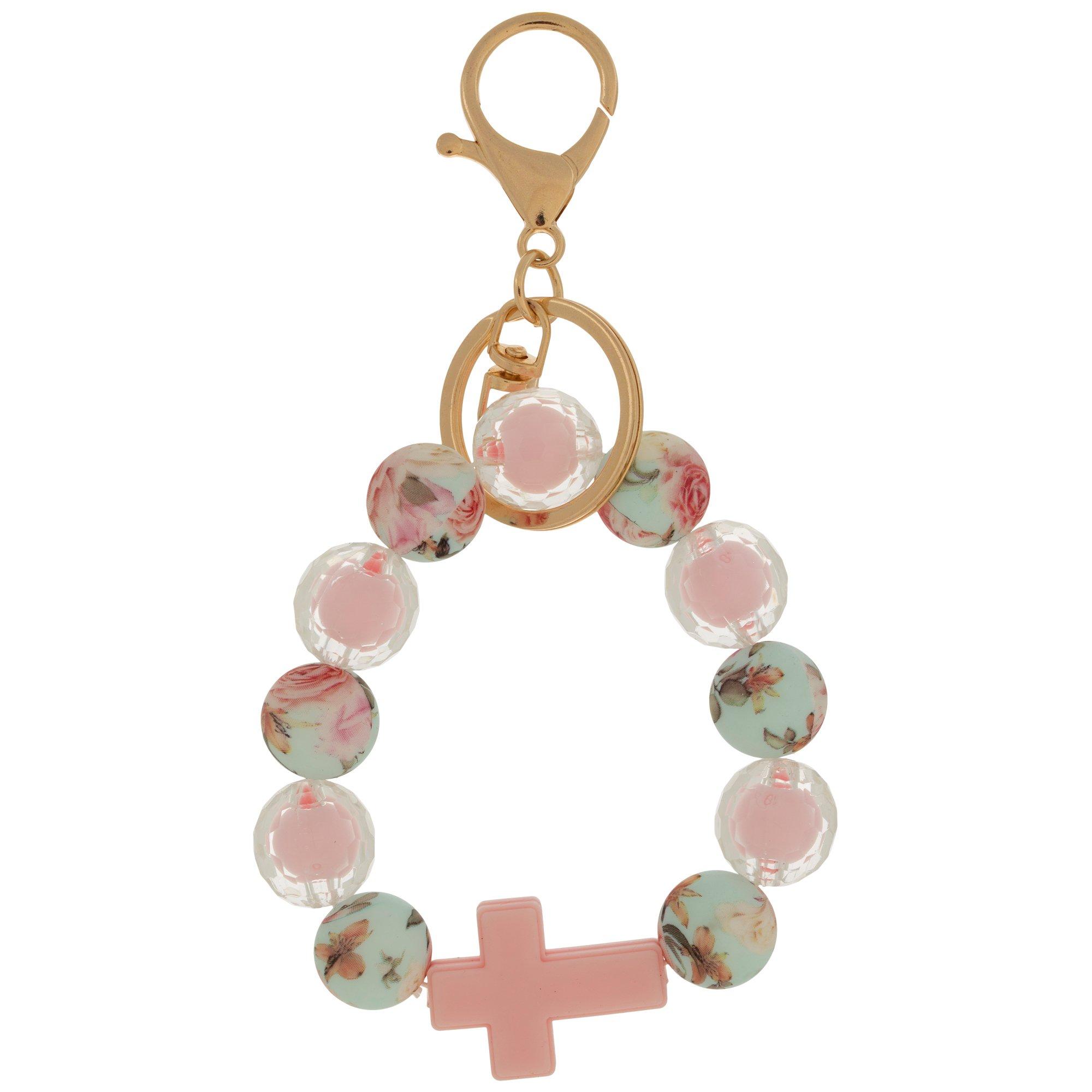Floral Cross Bracelet Keychain | Hobby Lobby | 2578649