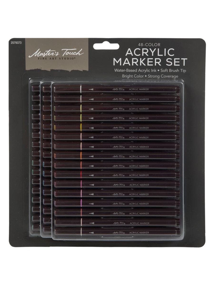 Master's Touch Brush Tip Acrylic Markers - 48 Piece Set | Hobby