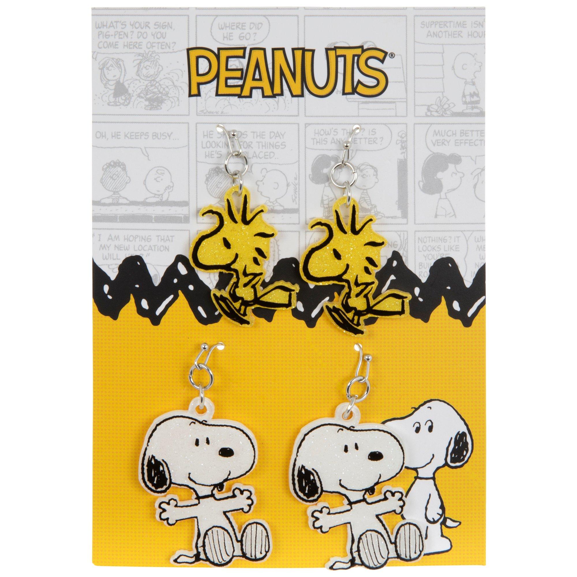 Peanuts Snoopy & Woodstock Glitter Earrings | Hobby Lobby | 2579548