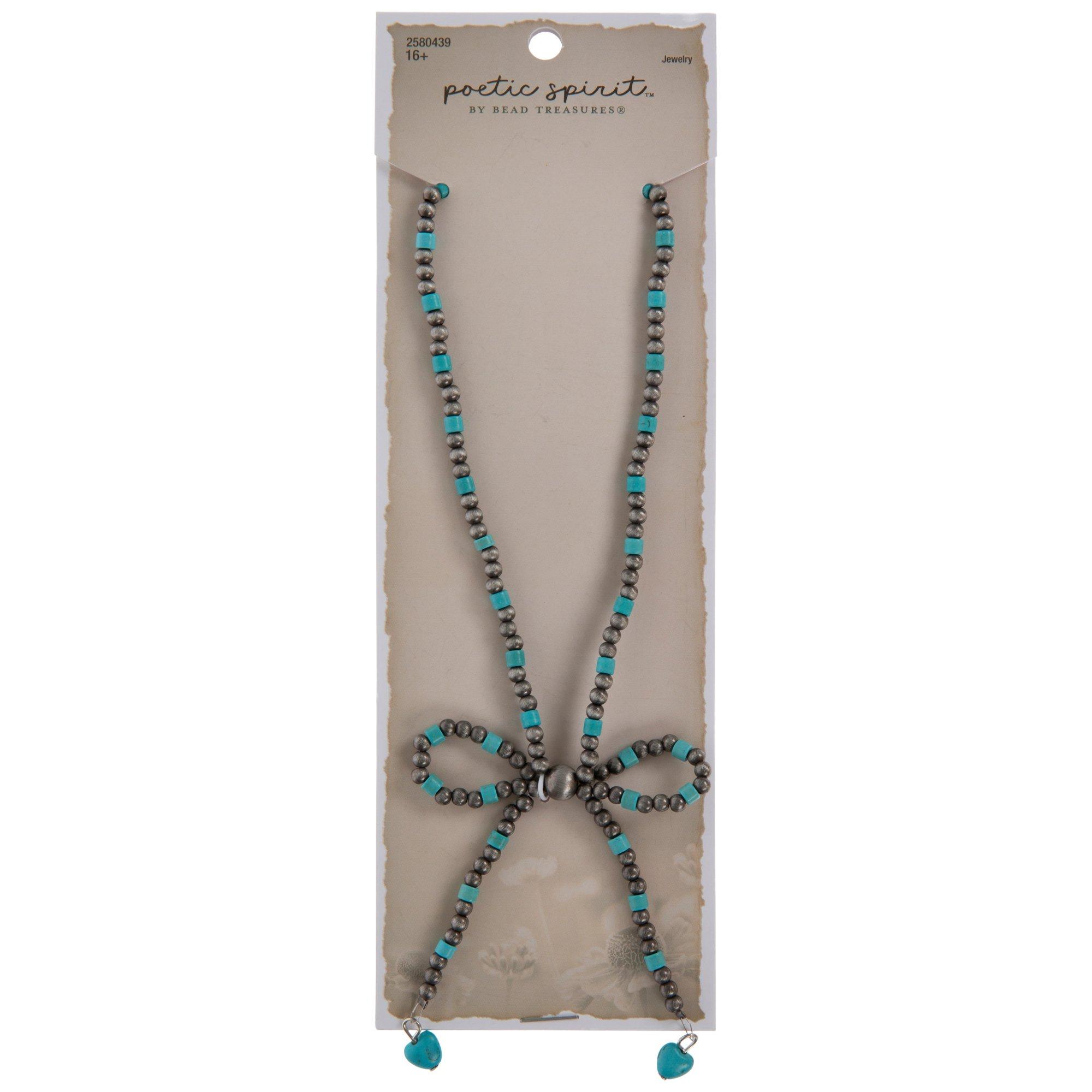 Imitation Turquoise Bow Beaded Necklace | Hobby Lobby | 2580439