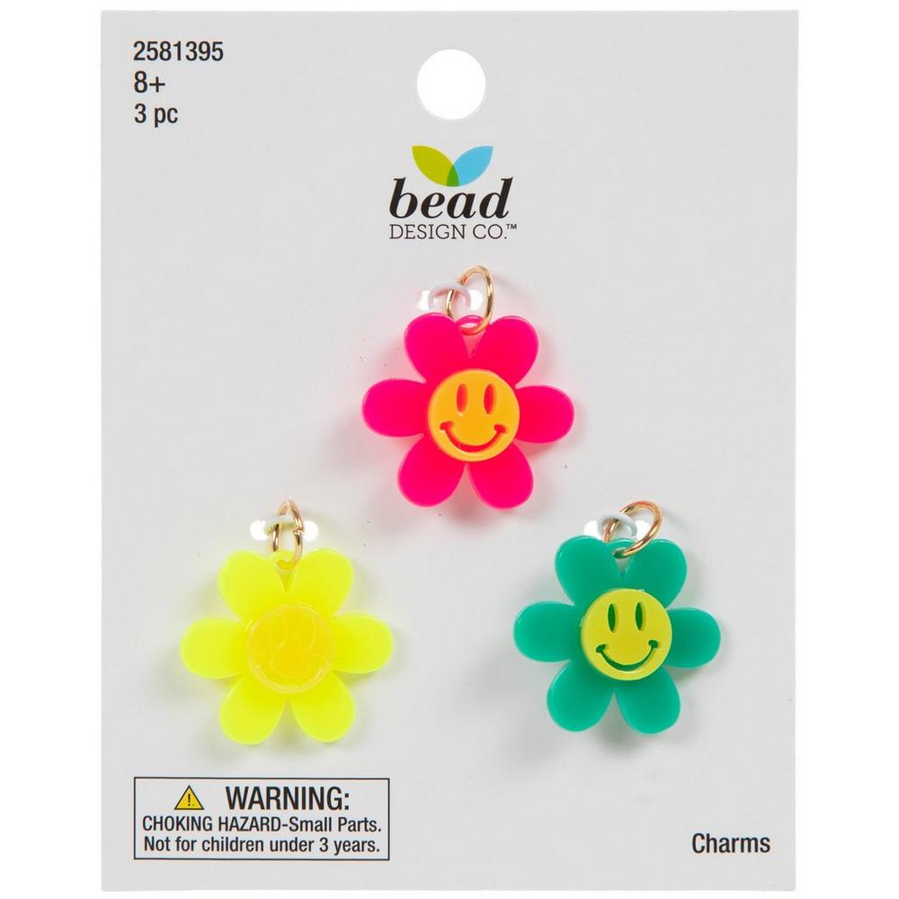 Smiley Face Flower Charms | Hobby Lobby | 2581395