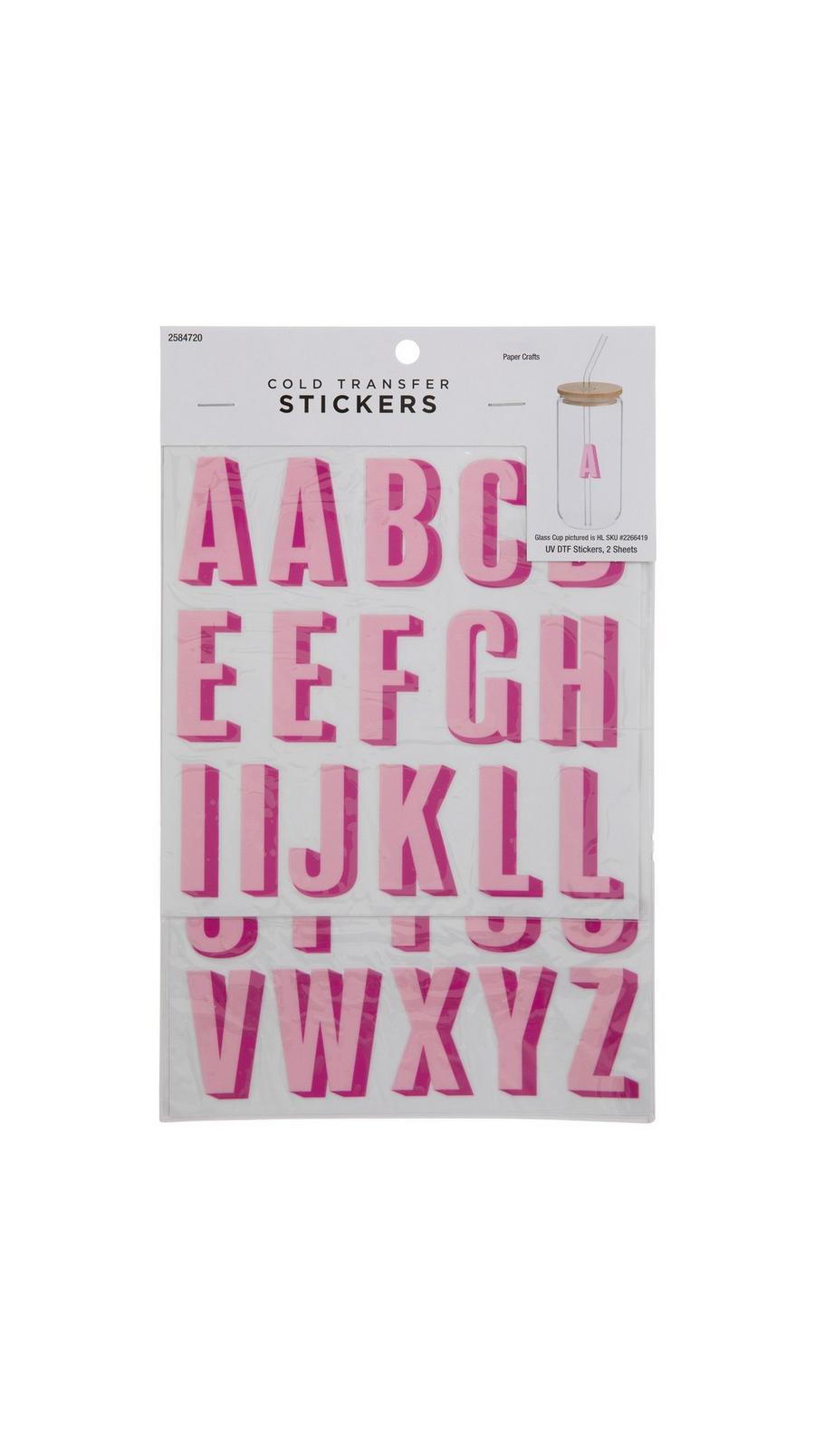 Pink Alphabet Cold Transfer Stickers | Hobby Lobby | 2584720