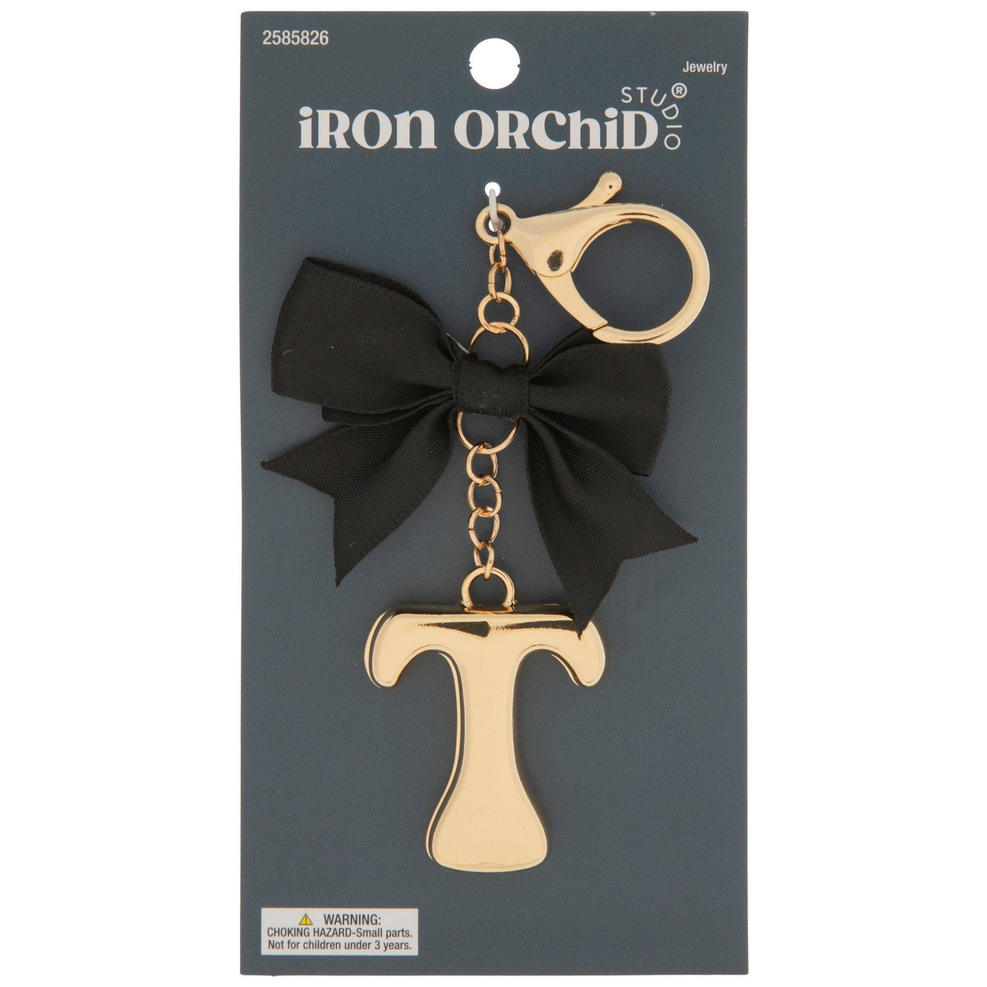 Letter With Bow Keychain t letter view 1