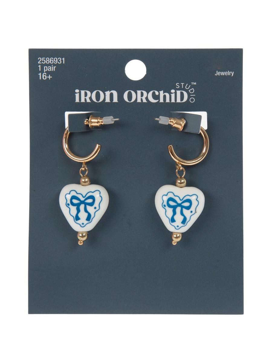 Blue Bow Heart Earrings | Hobby Lobby | 2586931