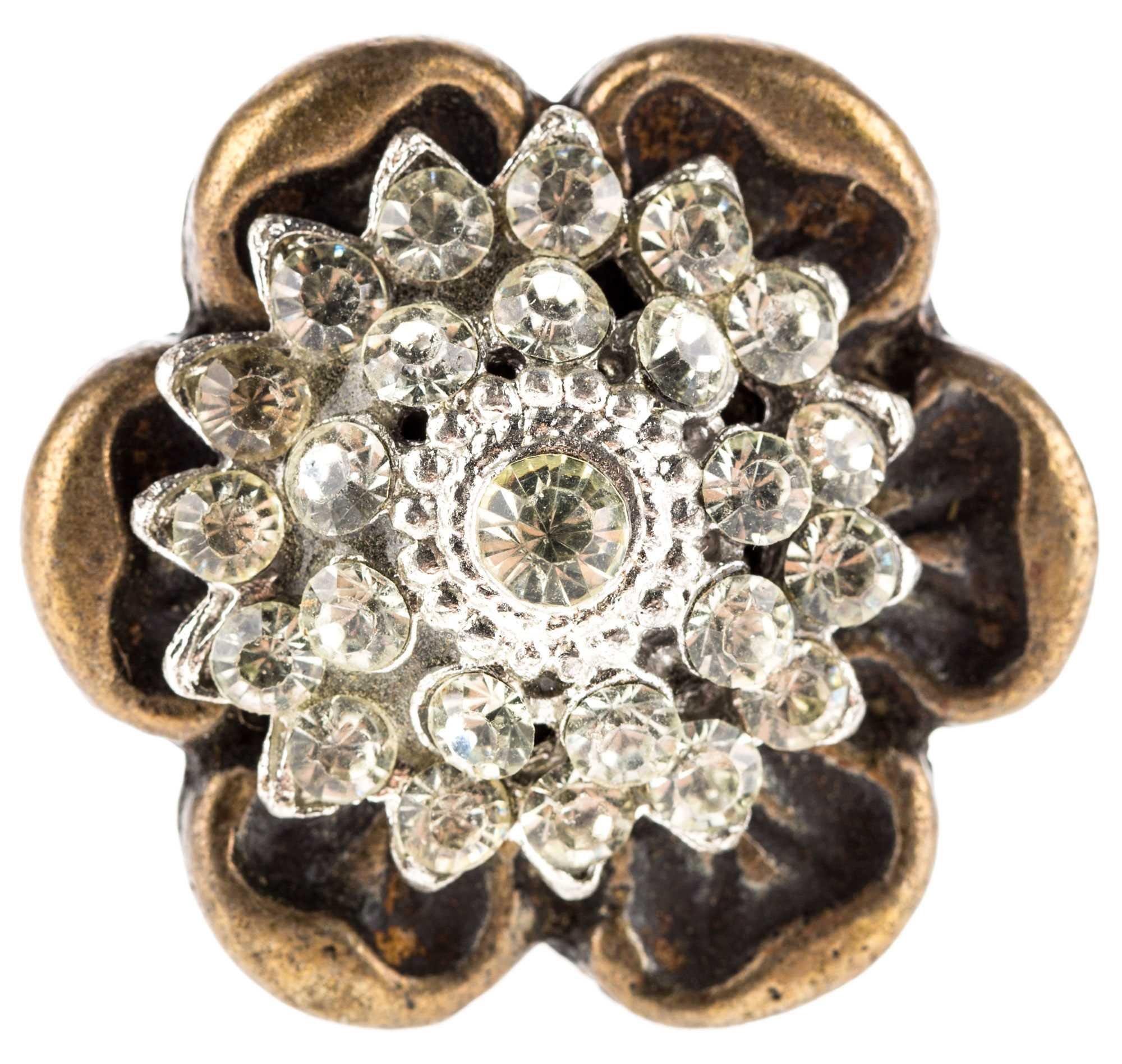 Antique Brass Flower Rhinestone Knob Hobby Lobby 258822