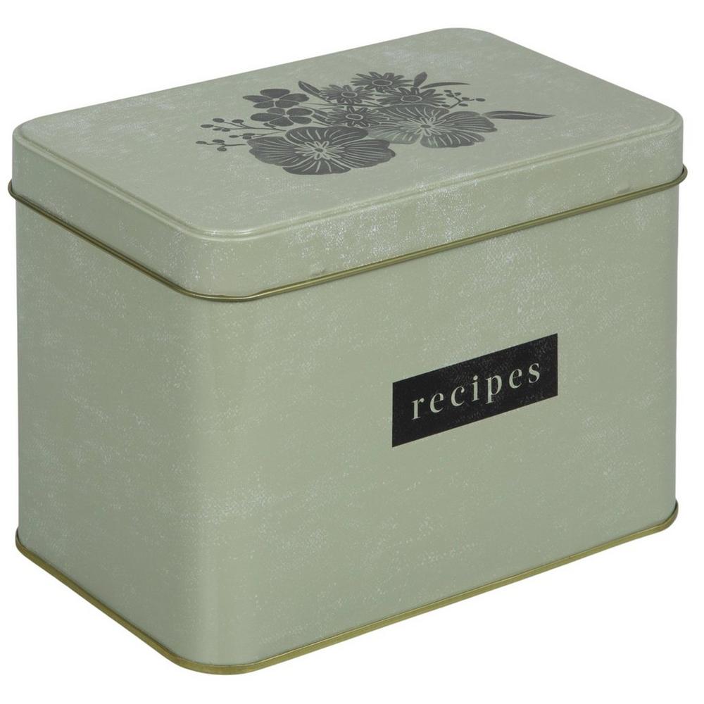 Floral Block Print Recipe Box