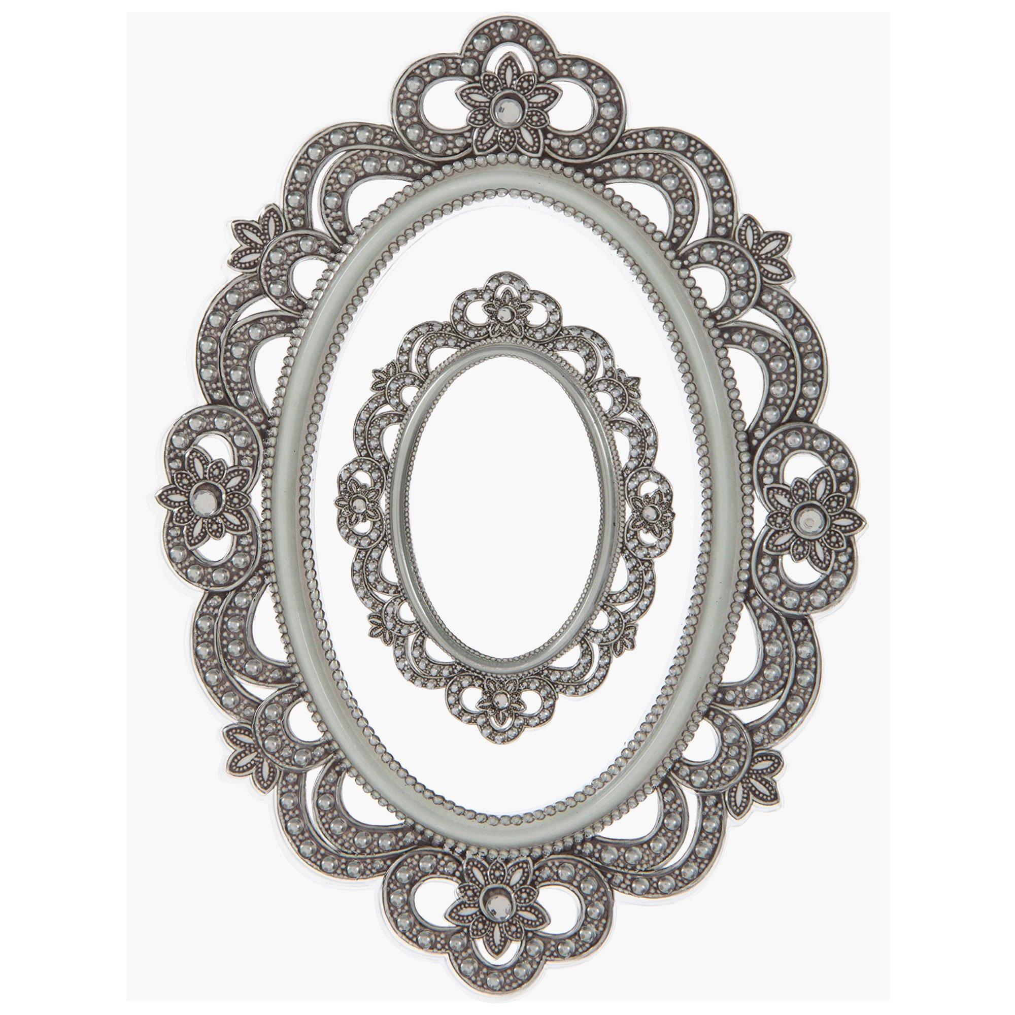 Silver Ornate Oval Frame Puffy Stickers | Hobby Lobby | 259499