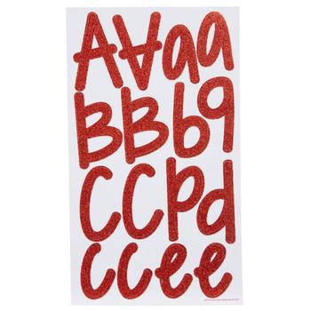 Red Glitter - Glitter Large Alphabet Stickers