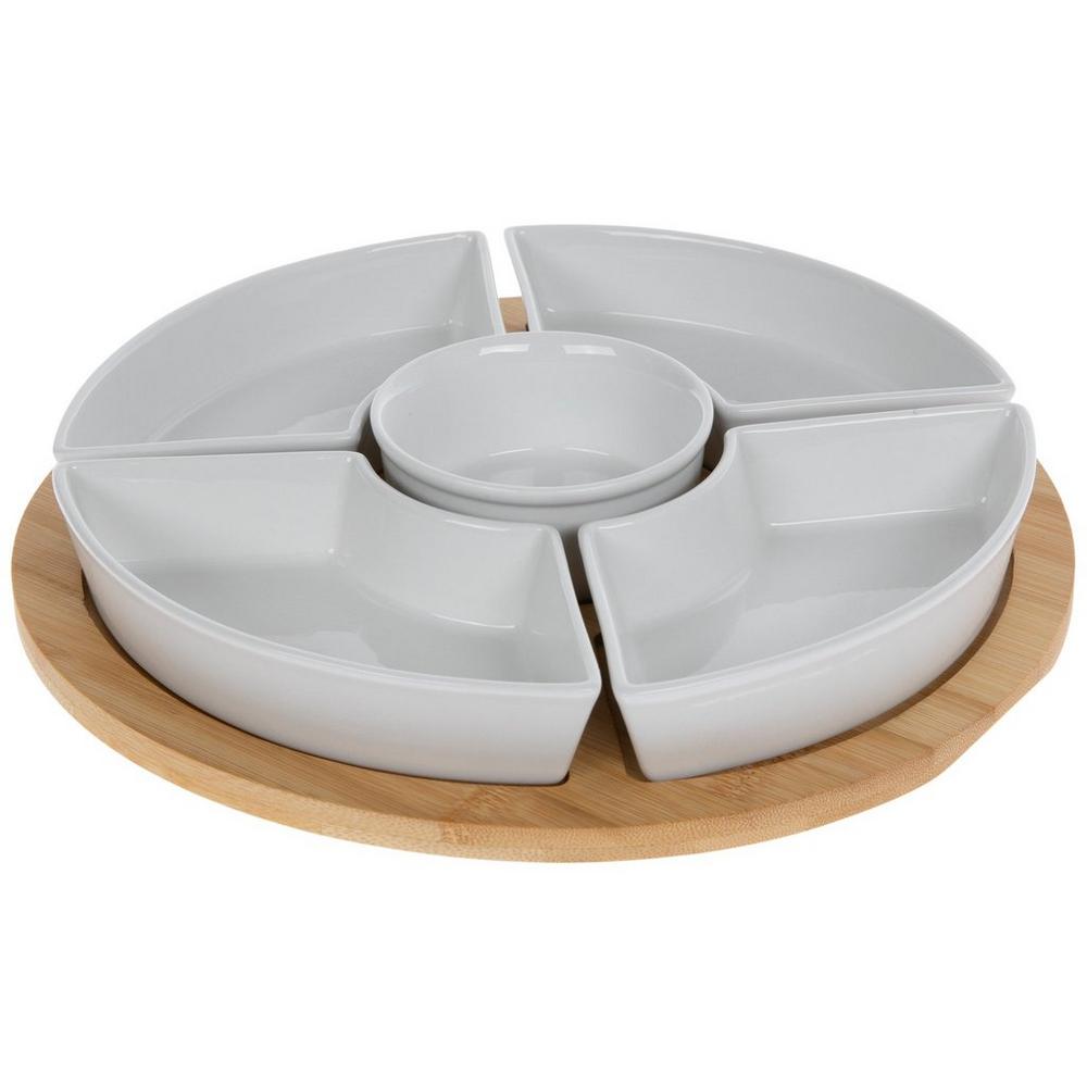 White Sectioned Serving Set