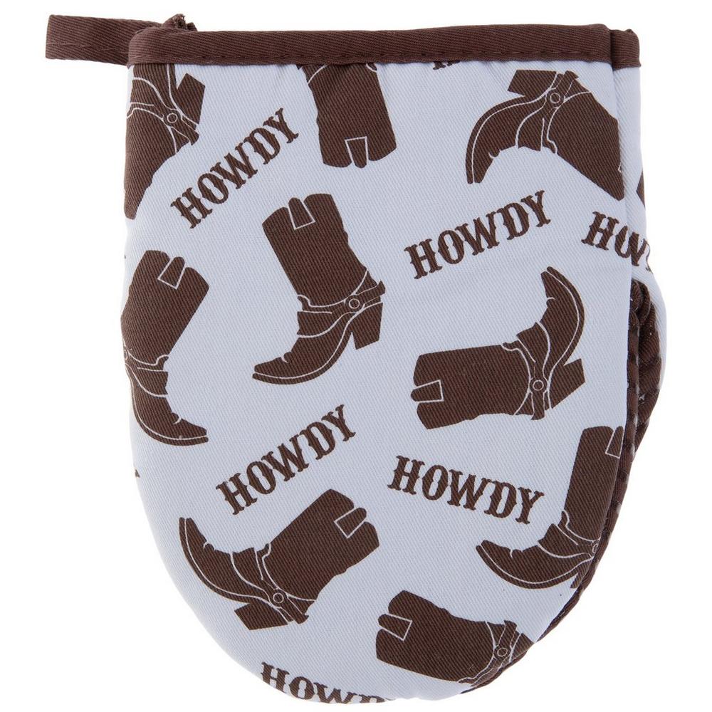 Howdy Cowboy Boots Mini Oven Mitt