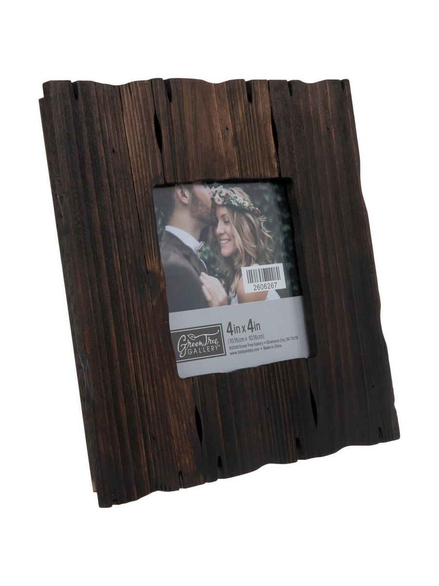 Dark Brown Wood Slats Picture Frame - 4