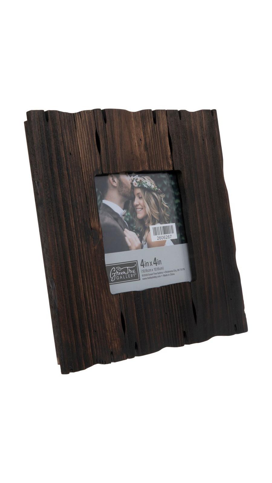 Dark Brown Wood Slats Picture Frame - 4