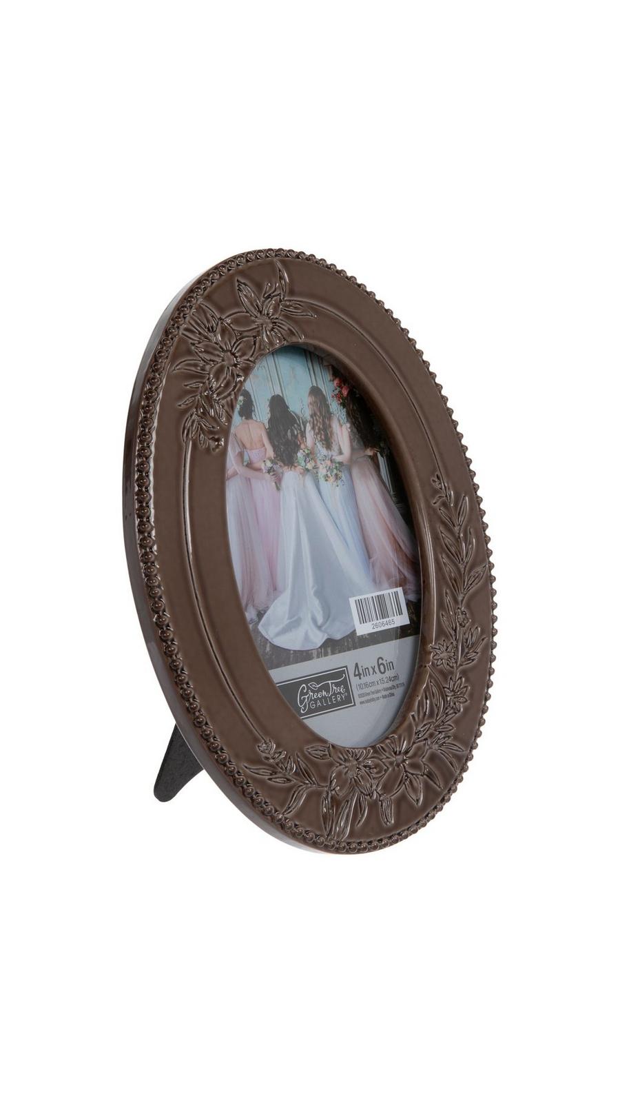 Brown Flowers Beaded Picture Frame - 4