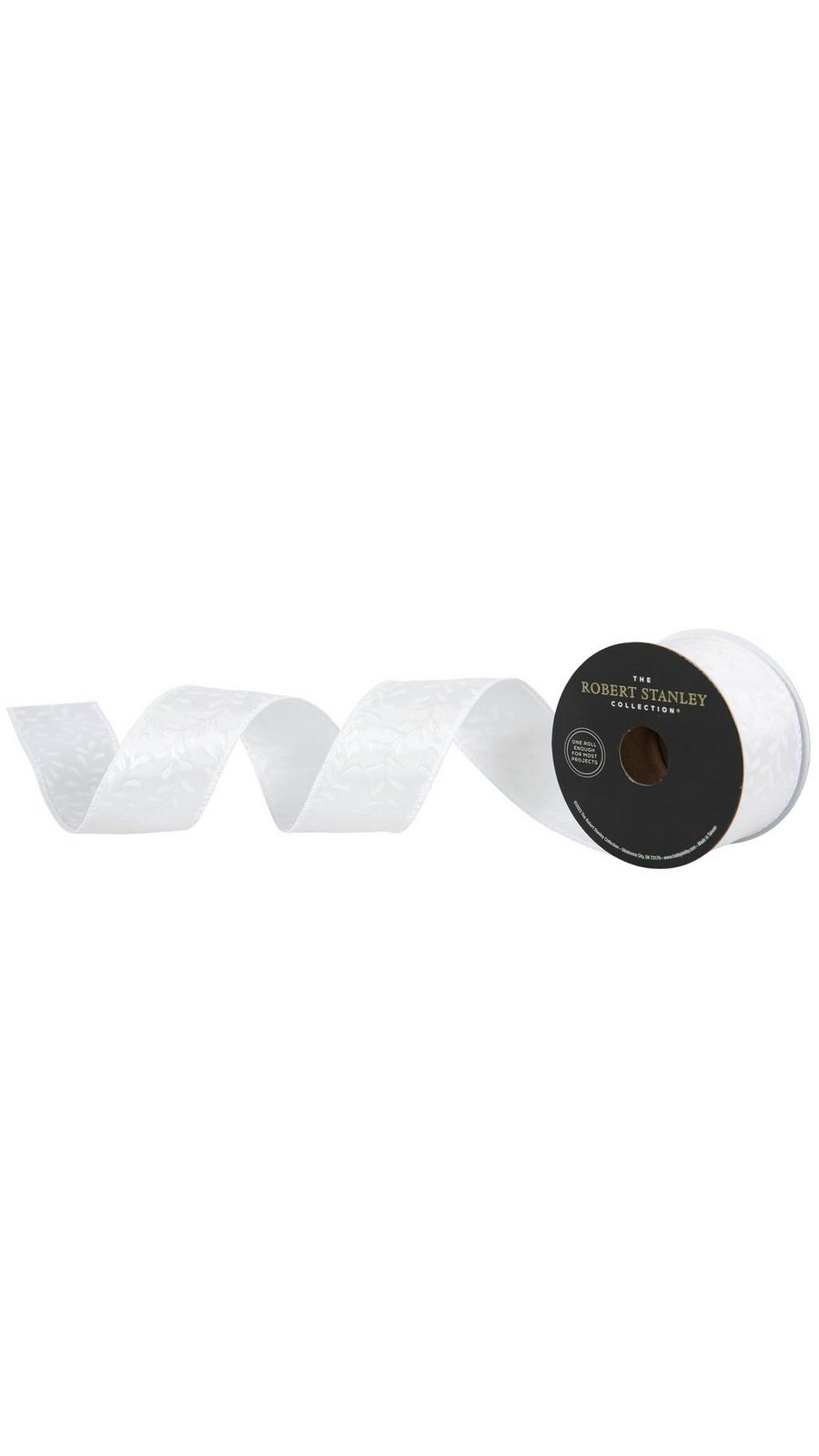 Iridescent Leaves Double-Face Wired Edge Satin Ribbon - 1 1/2