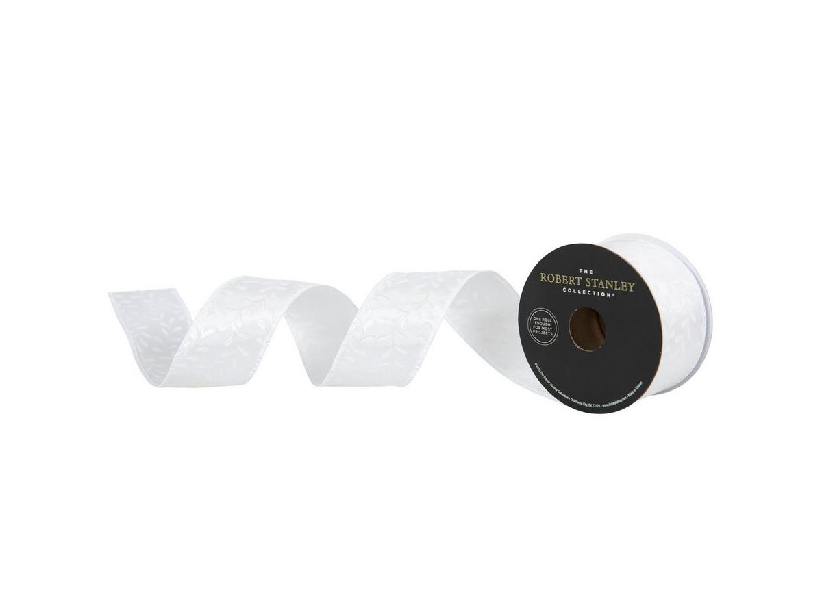 Iridescent Leaves Double-Face Wired Edge Satin Ribbon - 1 1/2