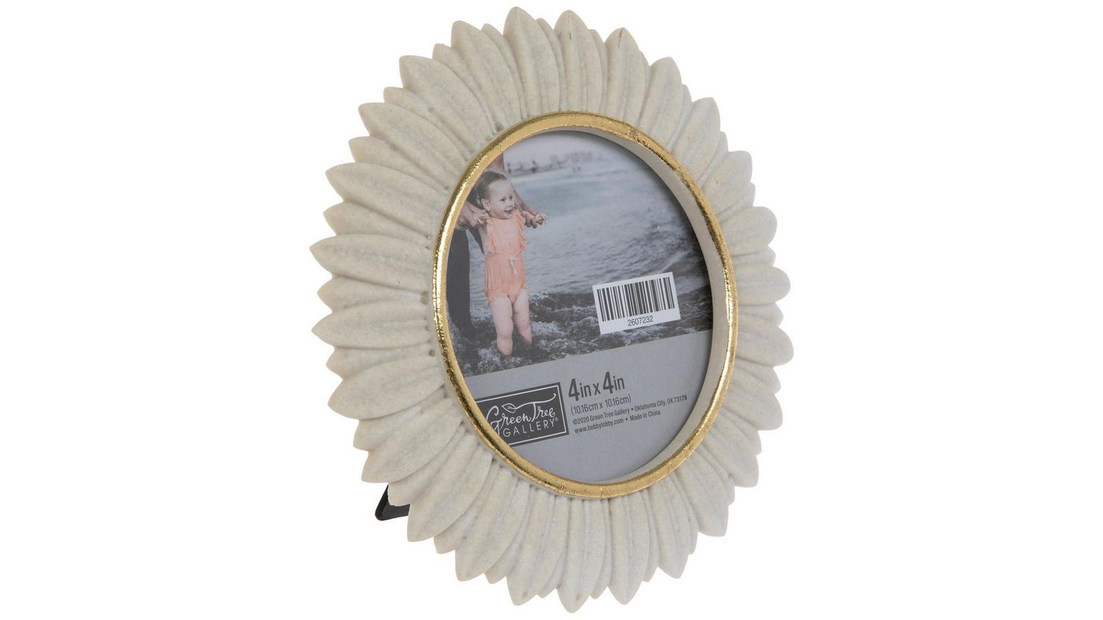 Flower Stone Look Picture Frame - 4