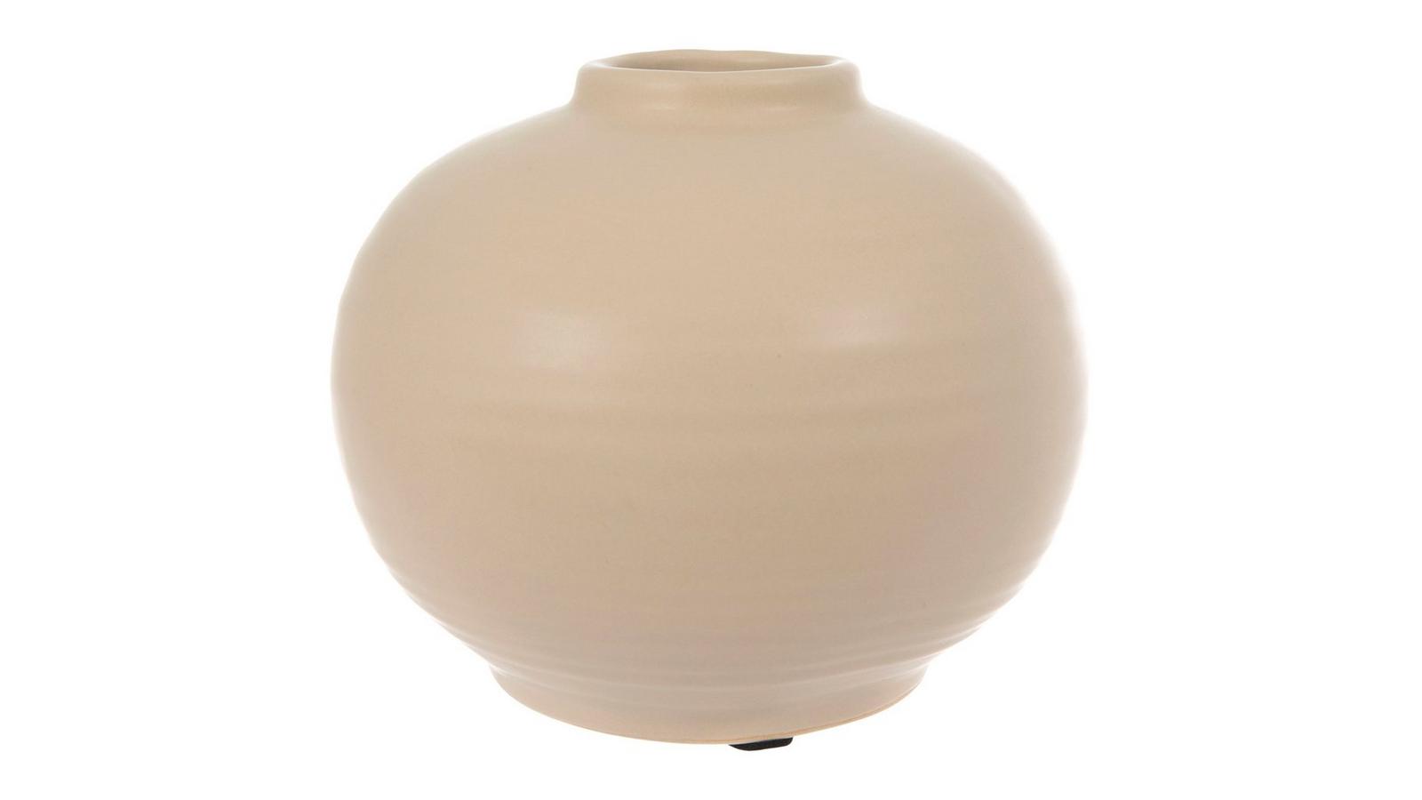Cream Ceramic Round Vase