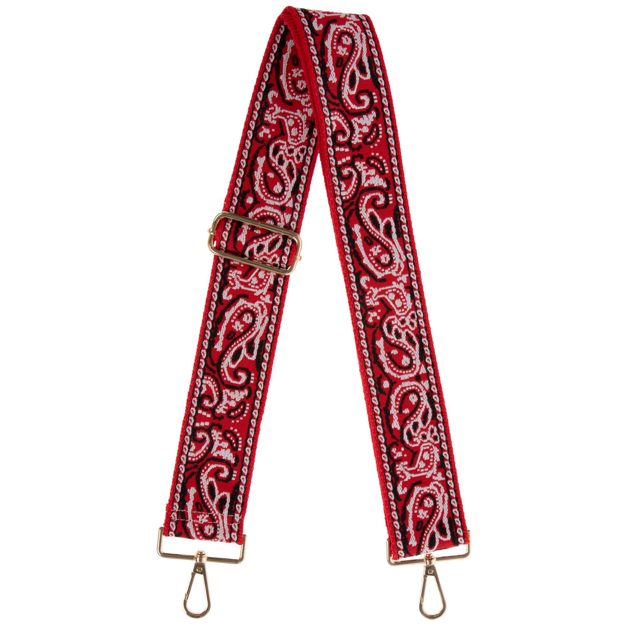 Vintage red lotus wide purse strap Lotus Leaf Red Classic Leather Handbag - Unique Design for  main image 4