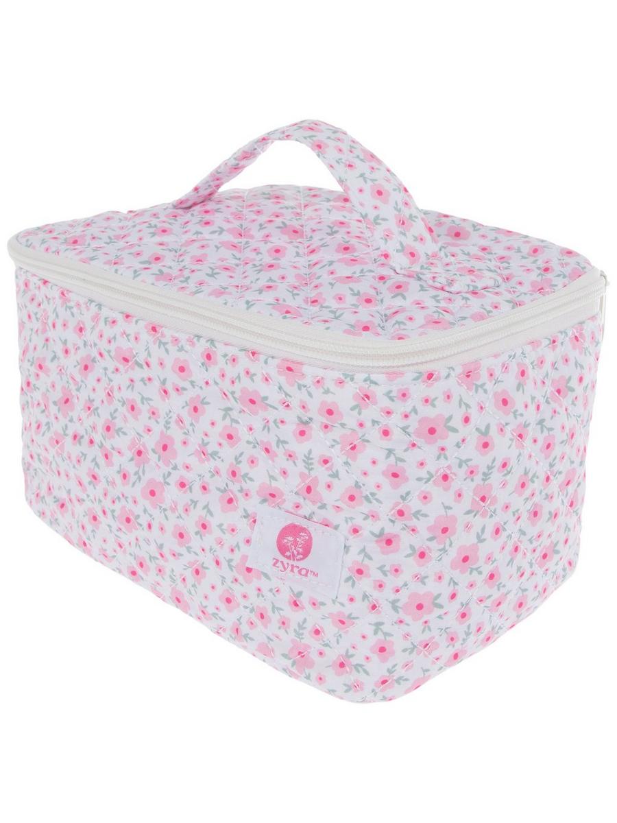 Pink & Green Floral Quilted Cosmetic Bag | Hobby Lobby | 2612844