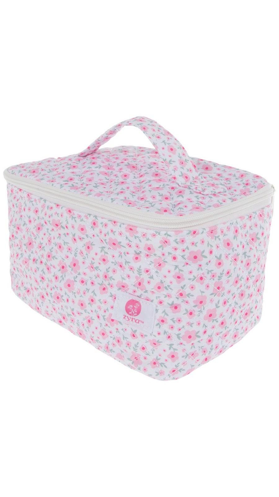 Pink & Green Floral Quilted Cosmetic Bag | Hobby Lobby | 2612844