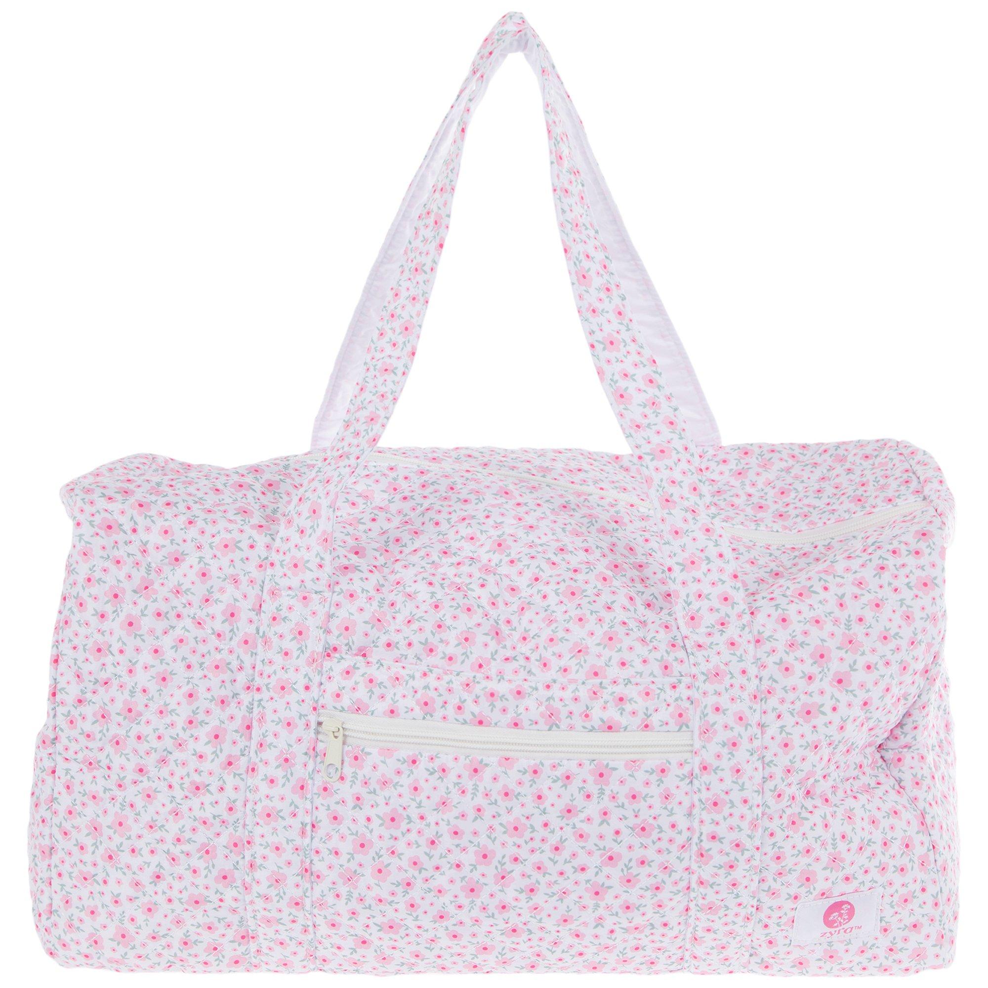 Pink & Green Floral Quilted Duffel Bag | Hobby Lobby | 2612877
