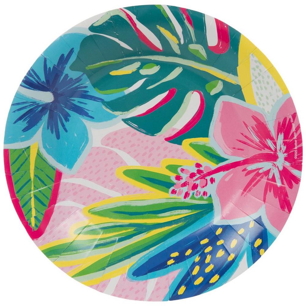 Vibrant Tropical Flowers Paper Plates - Small | Hobby Lobby | 2613099