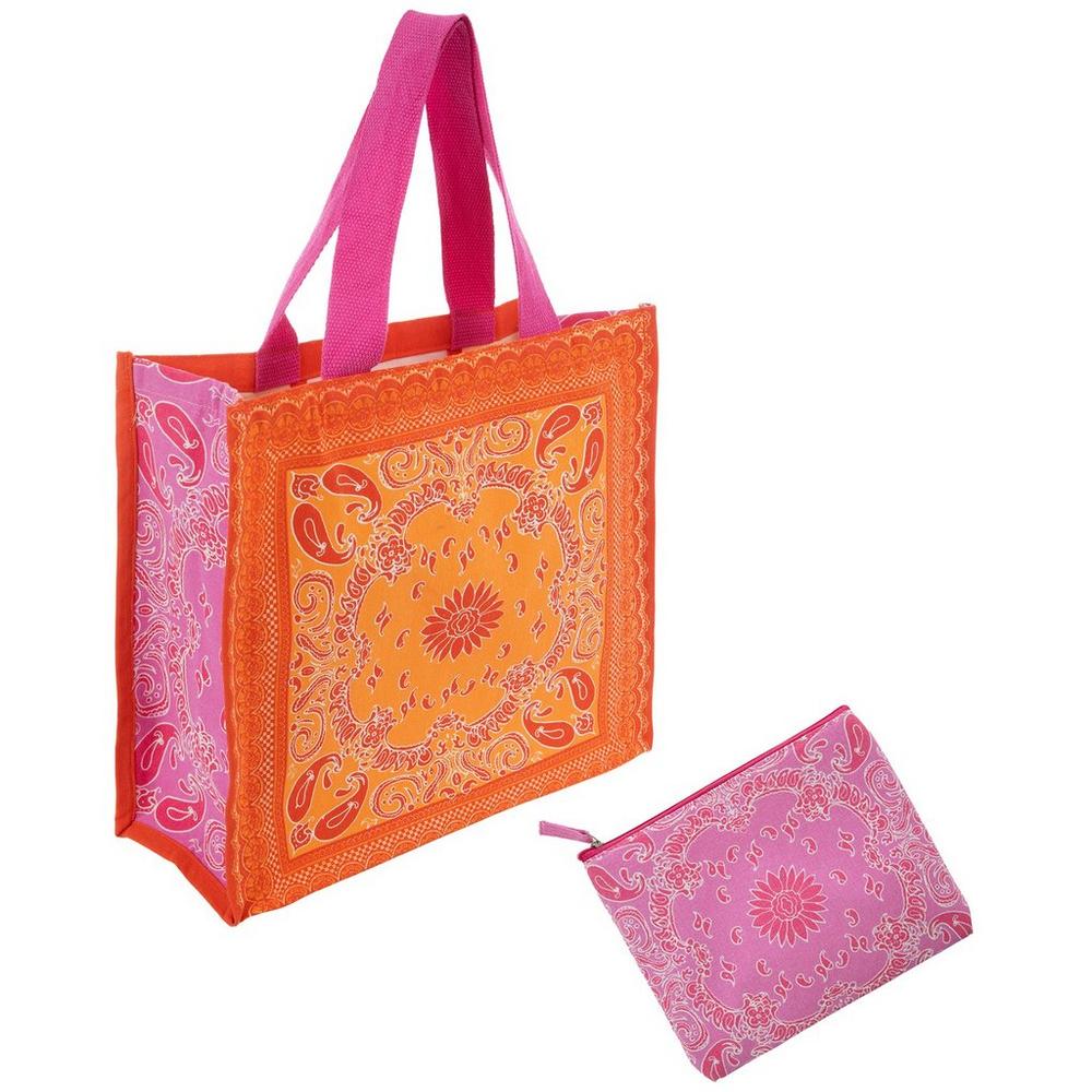 Orange & Pink Paisley Tote Bag & Pouch | Hobby Lobby | 2614568