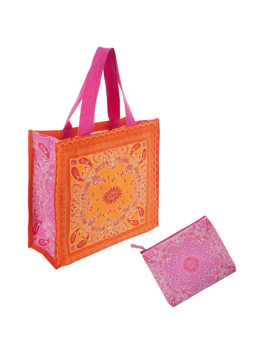 Orange & Pink Paisley Tote Bag & Pouch | Hobby Lobby | 2614568