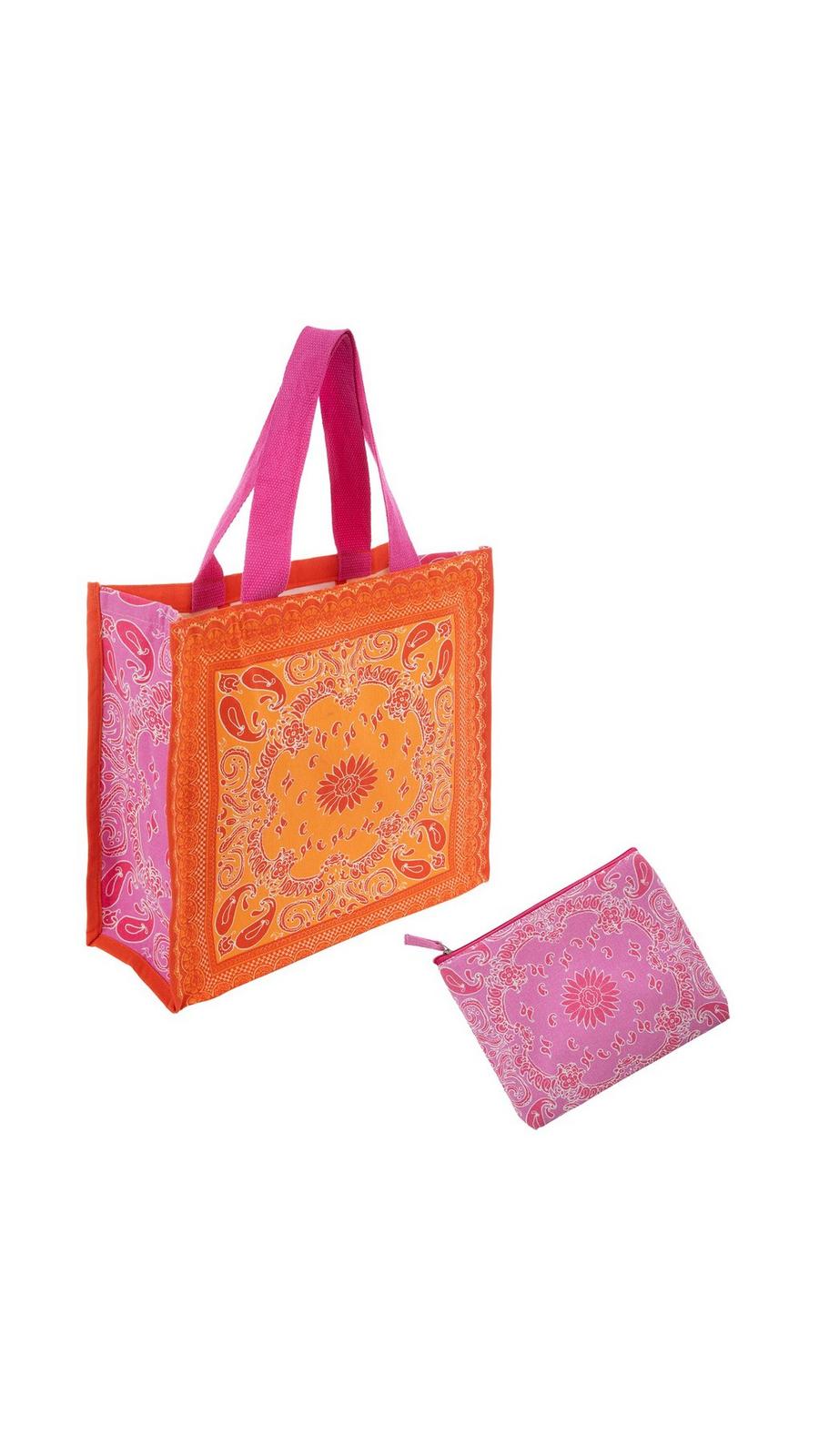 Orange & Pink Paisley Tote Bag & Pouch | Hobby Lobby | 2614568