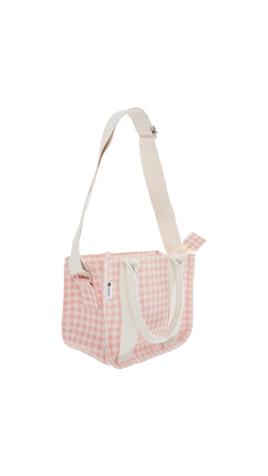 Pink & Cream Gingham Crossbody Tote Bag | Hobby Lobby | 2614576