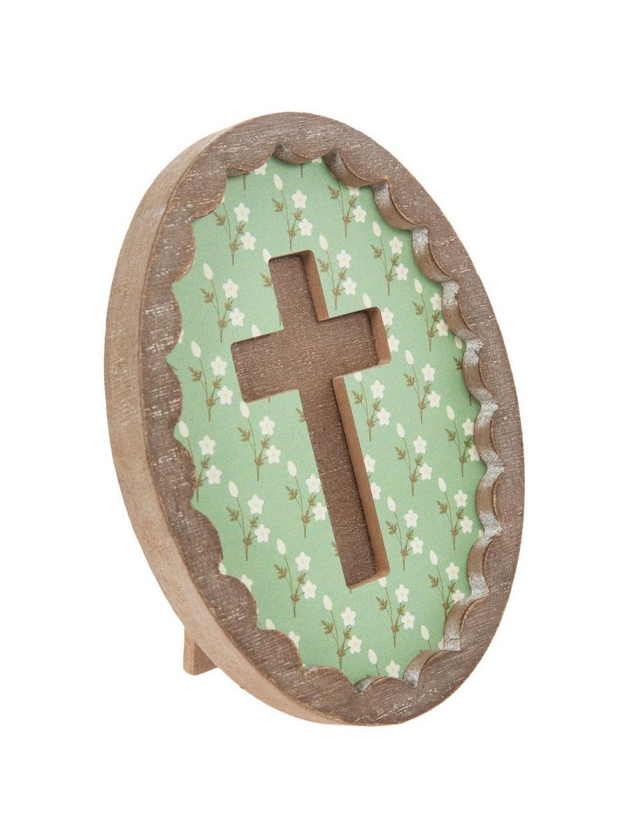 Oval Ditsy Floral Cross Wood Decor | Hobby Lobby | 2617215