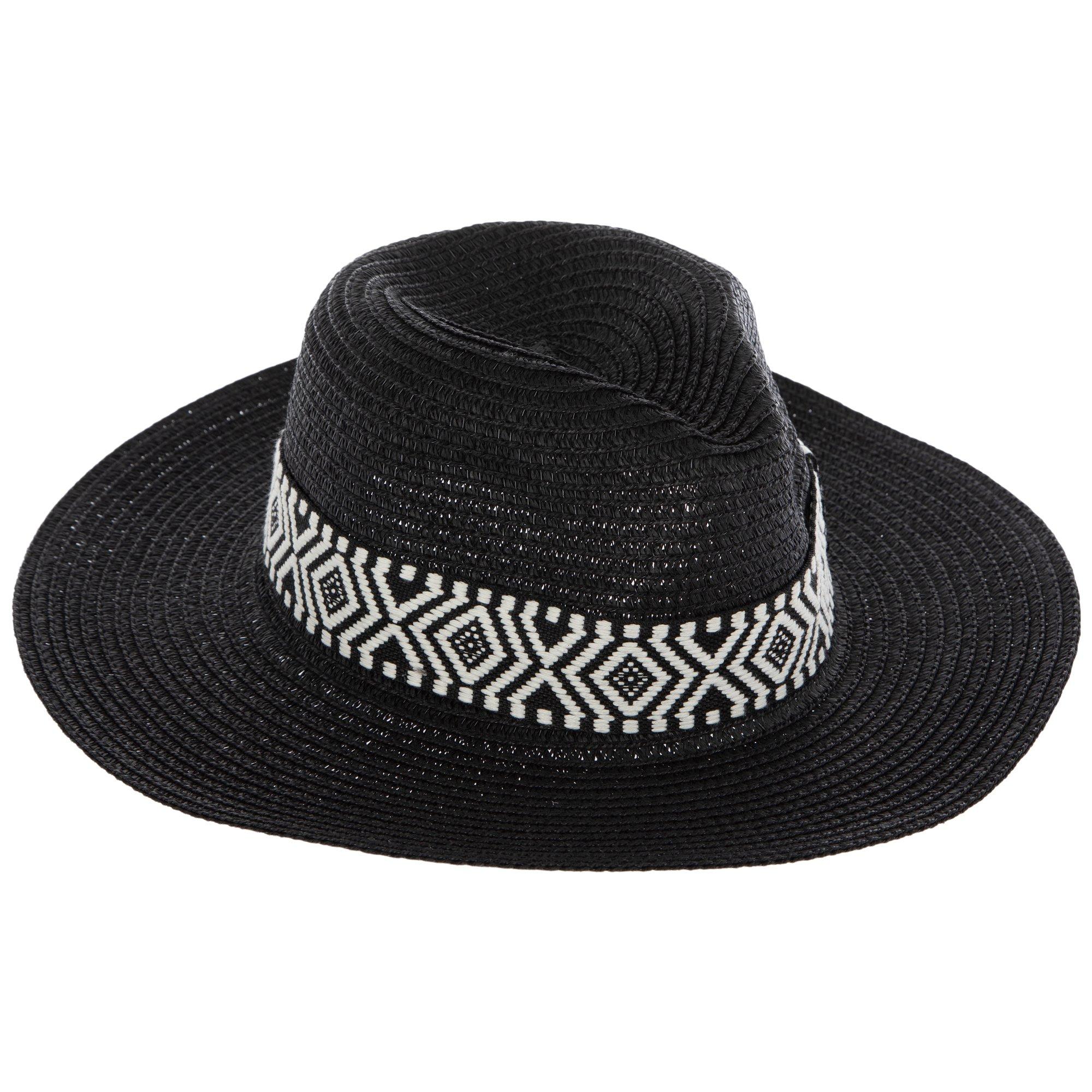 Black & Geometric Panama Hat | Hobby Lobby | 2618510 display picture 3