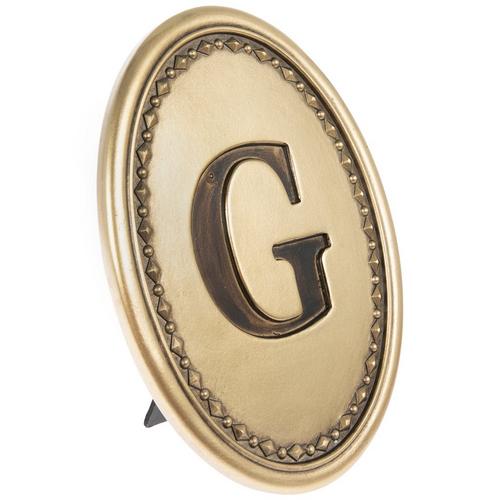 A - Gold Letter Oval Wall Decor