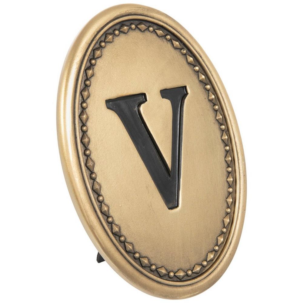 Gold Letter Oval Decor